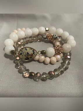 Torrid rose gold color beaded bracelet trio pack